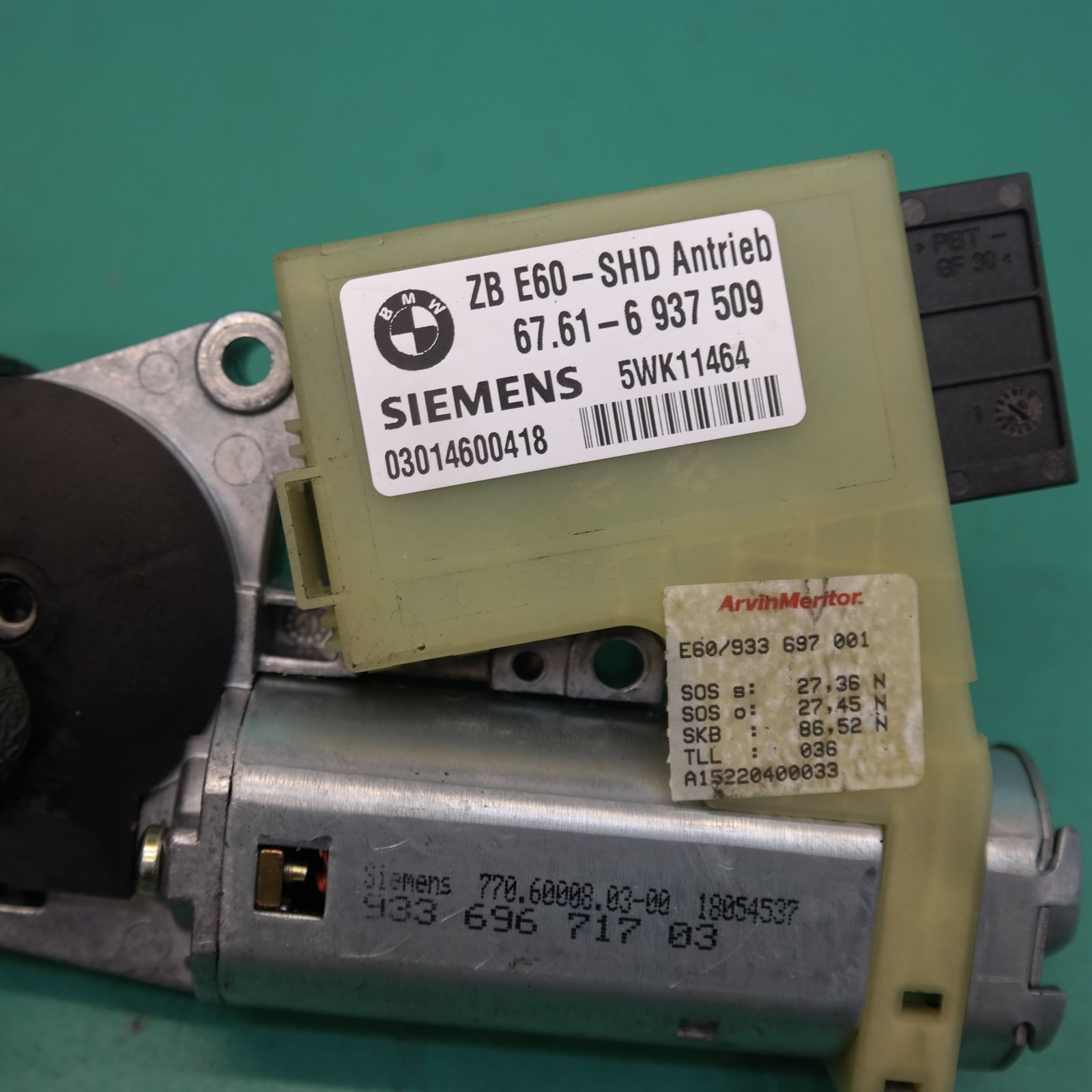 SUNROOF MOTOR E60 10/03 BM Spares Online