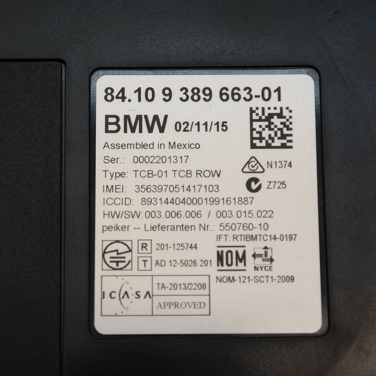 STEREO/HEAD UNIT F15 P/N 9.389.663 # Telematics Module # 2 STEREO/HEAD UNIT F15 P/N 9.389.663 # Telematics Module # - Image 2