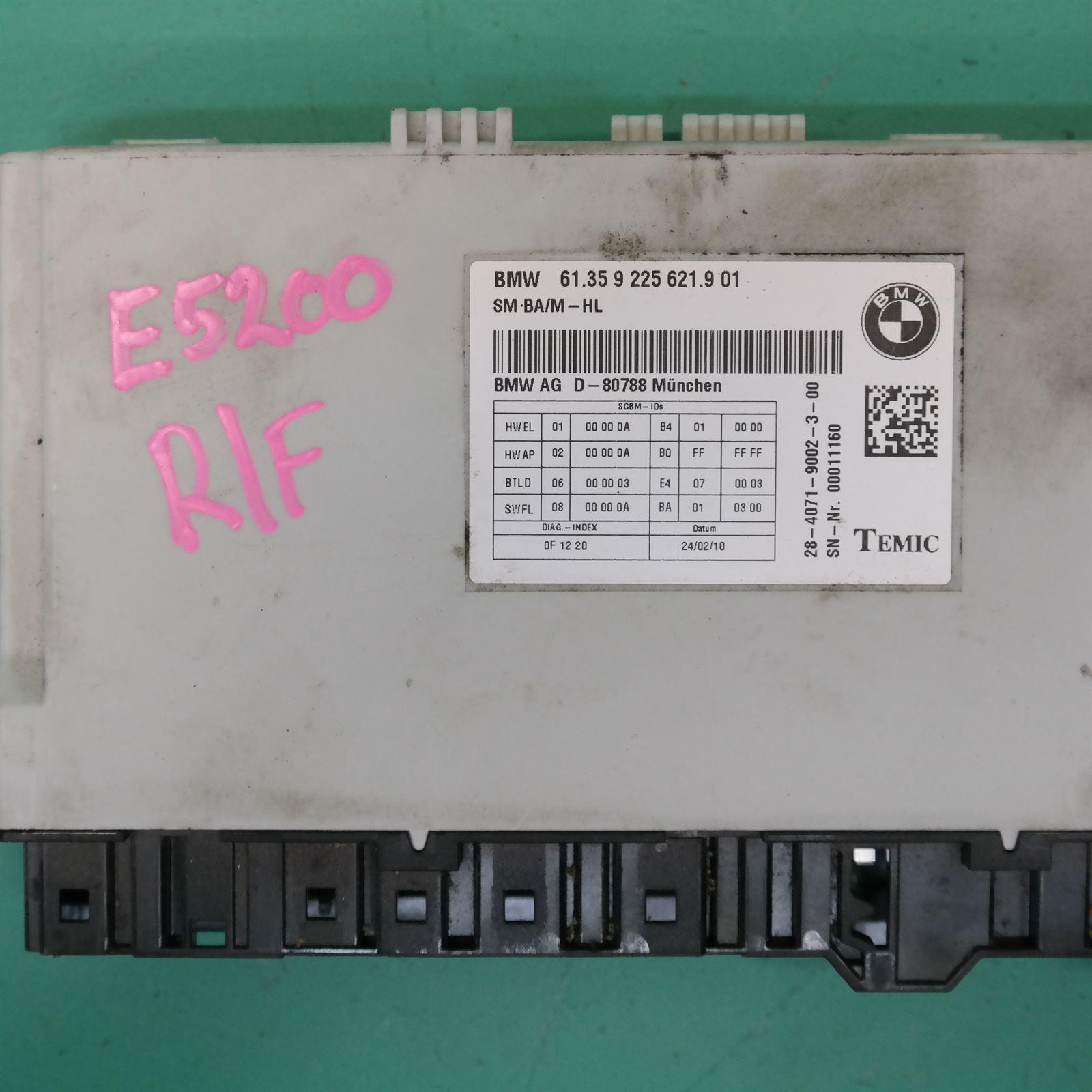 ECU F10 # Seat Module # P/N 9.225.621 4 ECU F10 # Seat Module # P/N 9.225.621 - Image 4