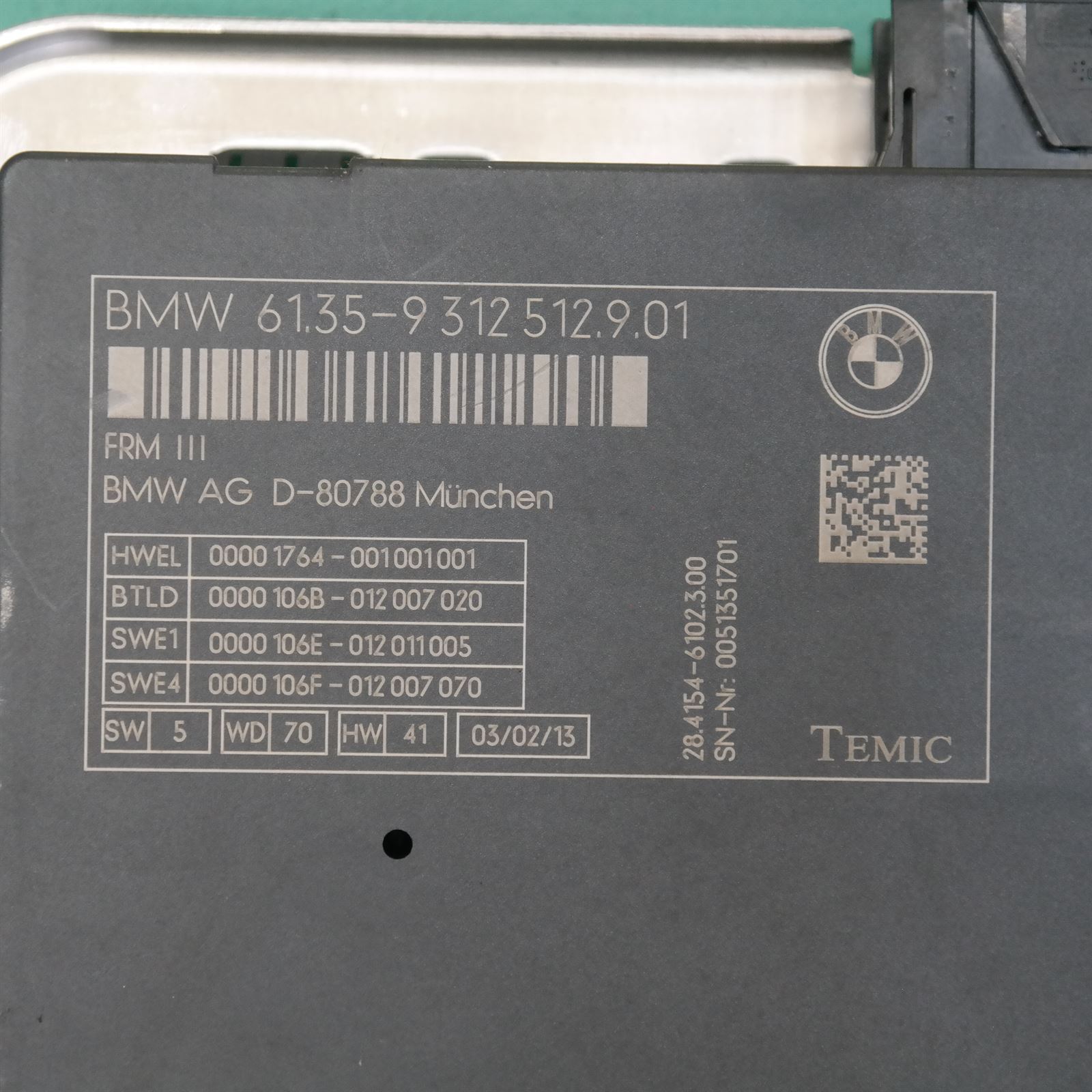 ECU F01 # Footwell Module # (948) *61-35* FRM III 5 ECU F01 # Footwell Module # (948) *61-35* FRM III - Image 5