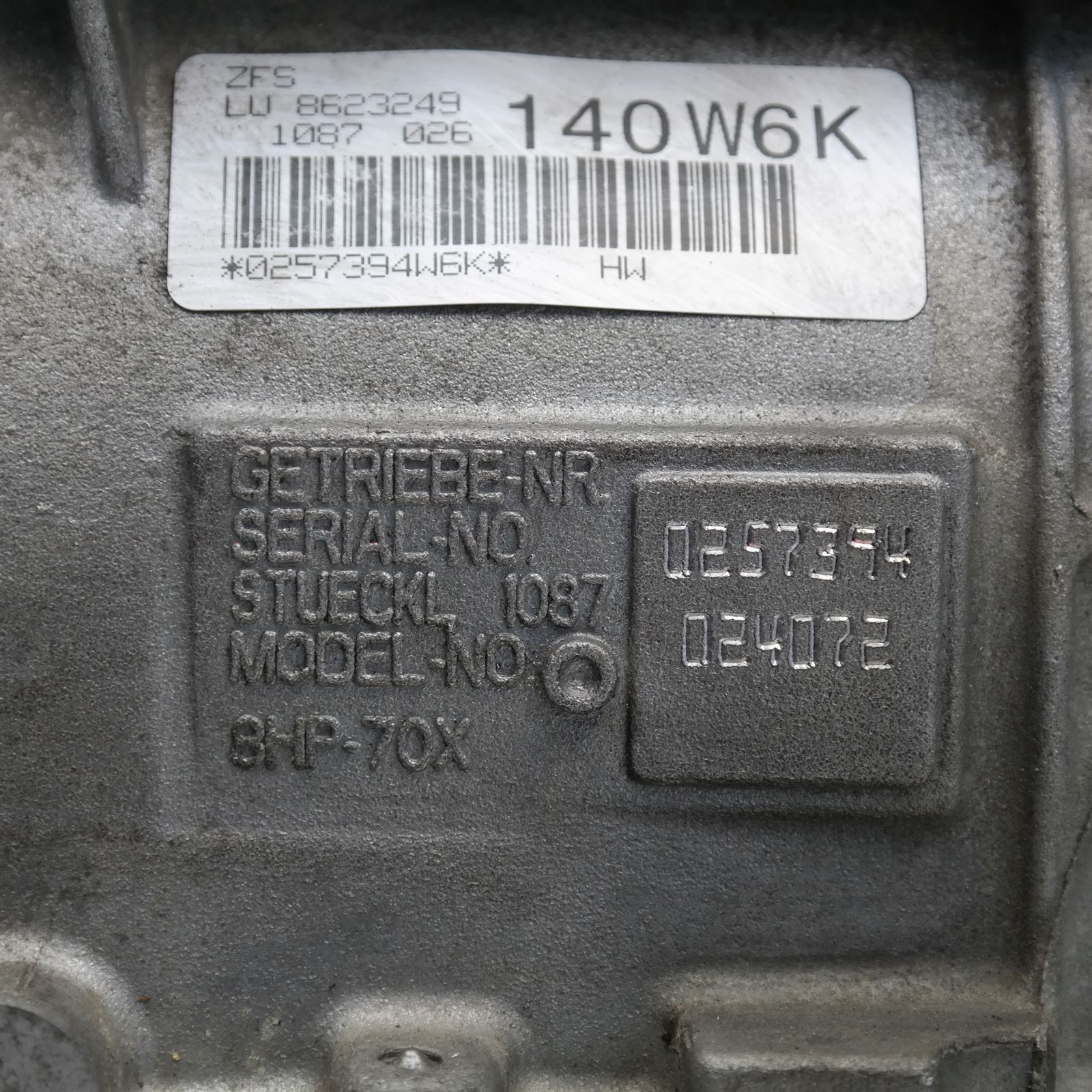 TRANS/GEARBOX AUTO, DIESEL, 3.0, xDRIVE30d, TURBO, N57, GA8HP70Z, F15, 09/13-07/18 6 TRANS/GEARBOX AUTO, DIESEL, 3.0, xDRIVE30d, TURBO, N57, GA8HP70Z, F15, 09/13-07/18 - Image 6
