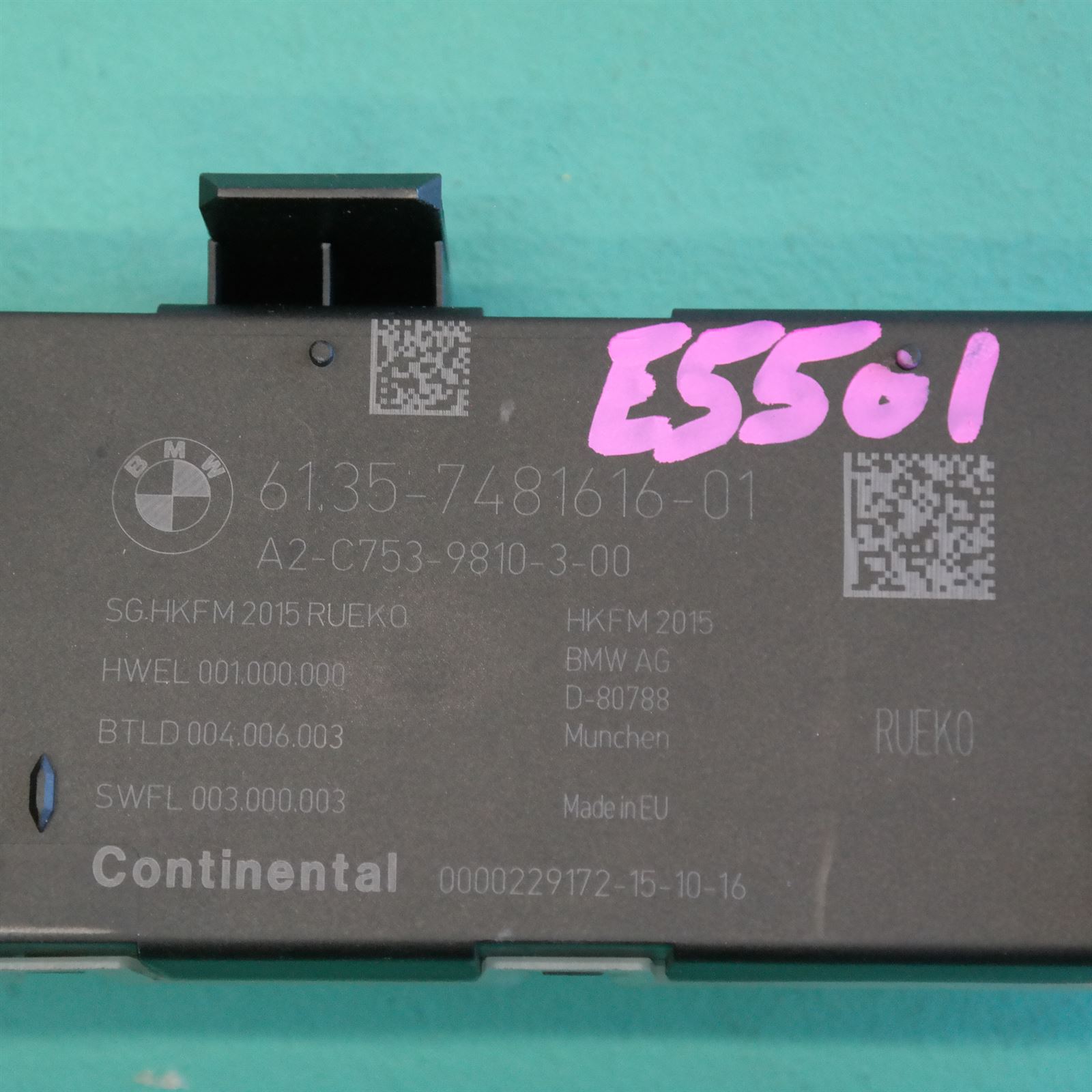 ECU F30 # Tailgate Lift Module # (483) *61-25* 7.481.616 4 ECU F30 # Tailgate Lift Module # (483) *61-25* 7.481.616 - Image 4