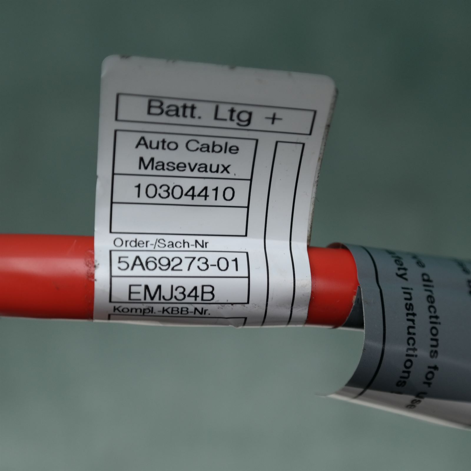 ECU G20 # Battery Cable # PLUS POLE (458) *61-10* 4 ECU G20 # Battery Cable # PLUS POLE (458) *61-10* - Image 4