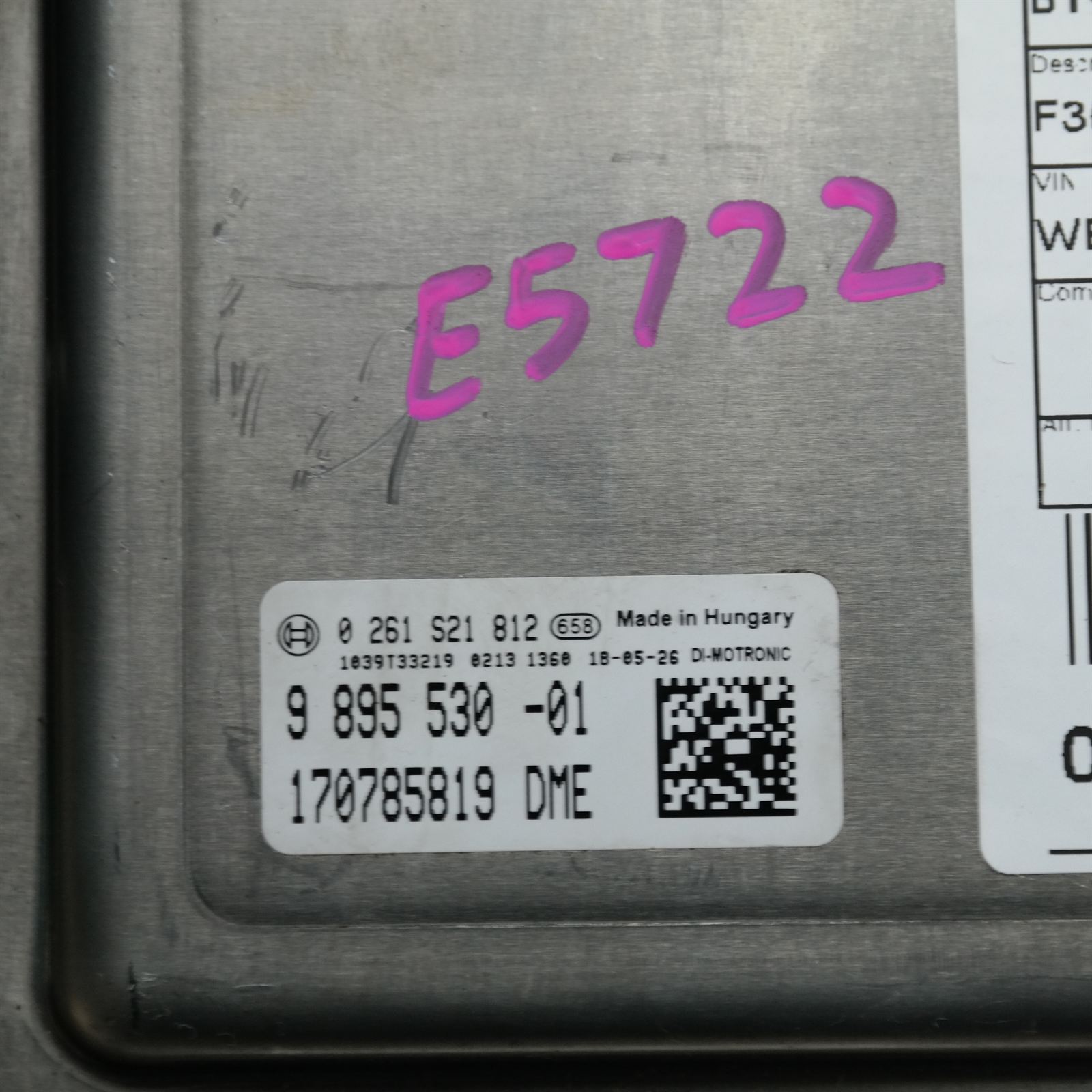 ECU F30 # Engine ECU # (530) *12-10* M3 4 ECU F30 # Engine ECU # (530) *12-10* M3 - Image 4