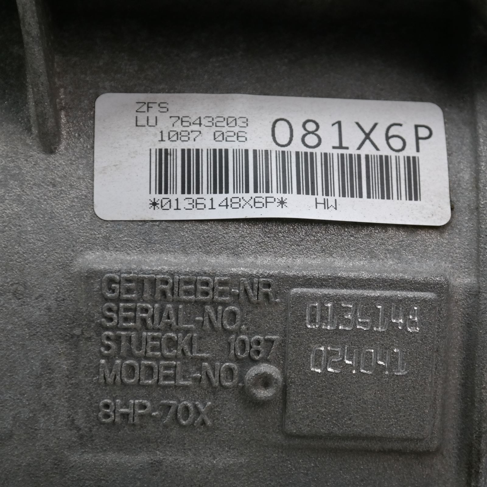 TRANS/GEARBOX AUTO, DIESEL, 3.0, x30d, TURBO, N57N, F25, 12/10-07/17 6 TRANS/GEARBOX AUTO, DIESEL, 3.0, x30d, TURBO, N57N, F25, 12/10-07/17 - Image 6