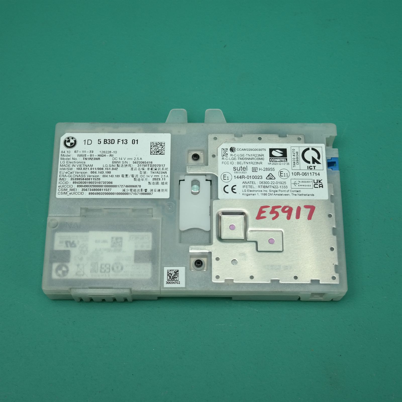 ECU G05 *84-10* # Telematic Communication Box 4 # (FA5) ECU G05 *84-10* # Telematic Communication Box 4 # (FA5)